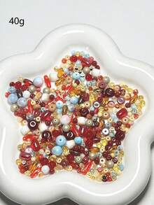 2-6毫米圣诞混色玻璃珠，米珠混色设计，DIY手工圣诞装饰手链、项链、首饰制作，散珠