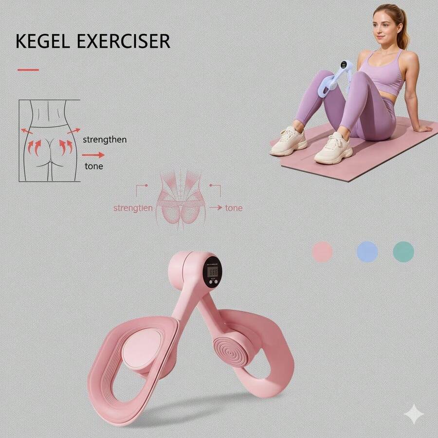 2026 Upgraded Thigh Master, Multi-Functional Full Body Workout Equipment, Inner Thigh Trimmer Arm Toner, Portable Home Gym Strength Training, Compact Exercise Tool, Best New Year Resolution Gift - Bụi hồng - Xem 1