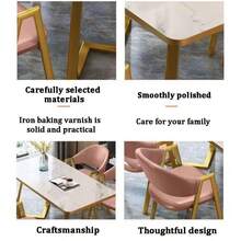 Juego de Mesa de Comedor de 5 Piezas de imitación de mármol Mesa de Cocina Moderna con 4 sillas tapizadas de PU Muebles compactos para Comedor y desayunador.cc - Blanco - Ver 5