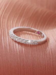 Anillo individual para mujer - Plateado - Ver 2