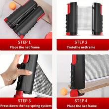 Portable Table Tennis Training Set With Retractable Net 2 Paddles 6 Balls Drawstring Storage Bag For Indoor Outdoor Practice - Black Grid Set - View 3