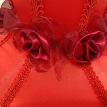 Elegant & Dreamy Large Red Princess Lamp Shade, Romantic Rose Shaped Lace Lamp Shade With Beaded Tassel Design (Lamp Shade Only) - Bright Red Lampshade - View 10