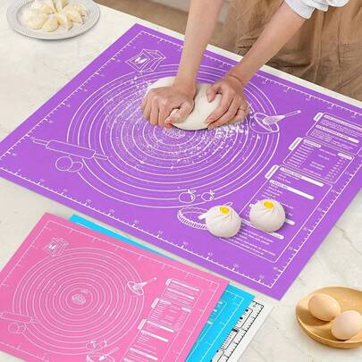 1pc EVA Non-Stick Kneading Mat, Anti-Slip And Easy To Clean, Dual Size Options, Thick Material Perfect For Kneading Dough, Rolling Pastry, Baking, Essential For Holiday Baking And Home Kitchen, Durable And Practical!