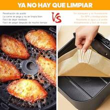 mhjPapel para Freidora de Aire 100 Piezas Papel Encerado para Freidora de Aire 6.3in Forro de Papel para Air Fryer de Grado Alimenticio Sartén Horno Microondas y MásSleeping Bags - como en la foto - Ver 4
