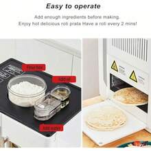 mhjRoti Maker máquina eléctrica de pan plano y Chapati totalmente automática 1800 W grosor ajustable una llave para hacer 20 piezas perfecta para tiendas de desayunosleeping Bags - 219165114 - Ver 6