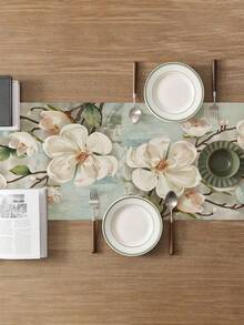 1pc Spring/Summer Floral Designed Tapestry, Oil Painting Style, Suitable For Kitchen, Dining Room Decor, Party Table Accessories, Home Room Decor, Table Runner, Fireplace Mantel Scarf, Glass Door Curtain, Home Decor, Entryway Decor, Dining Table Decor, Bedroom Decor, Bed Scarf - Multicolor - View 2