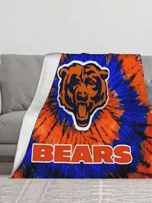Chicago Merch Bears Throw Blanket Warm Blankets Breathable Air Conditioner Blanket For Car Classic Outdoor Blankets For Picnic For All Season - 黑色 - 查看 3