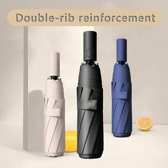 1 pieza/16 varillas Paraguas automático súper grande a prueba de viento - , portátil y plegable impermeable para negocios, adecuado para días lluviosos o soleados - ideal para actividades al aire uso diario