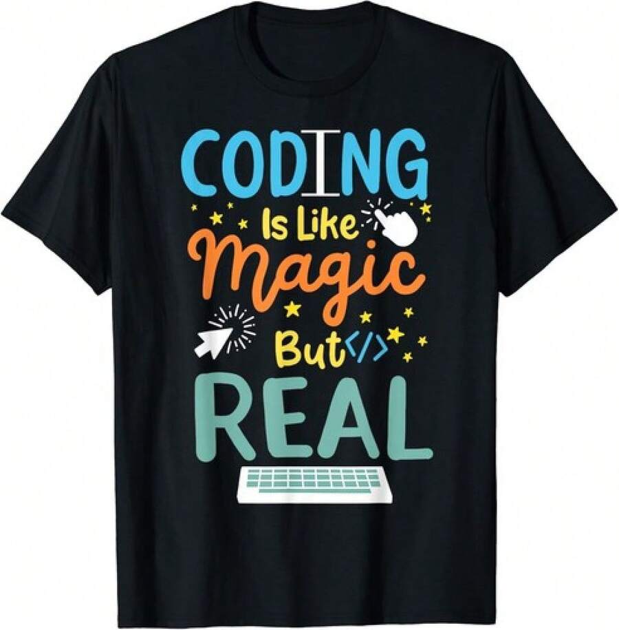 Camiseta unisex de regalo de programación de ciencias informáticas Coding Coder - Negro - Ver 1