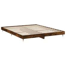 vidaXL Cadre de lit sans matelas chêne fumé 120x200 cm bois ingénierie - Braun - Übersicht 5