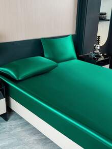 2pcs/Set Green Premium Silky Satin Envelope Pillowcases Set, Soft Breatheable Wrink-Free Better For Hair Skin Sleep, Pillow Covers Without Filling Luxurious And Silky Smooth, Ultra Soft And Breathable, No Filler, Machine Washable ,Good Gifts For Friend And Trip  Cooling Pillow Covers With Envelope Closure, Luxury Bed Pillow Cover, Ultra Soft Hotel Pillow Protector, Fit For Standard Queen King Twin - Green - View 2