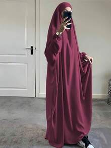 1pc Loose Design Hijab Khimar, High Privacy Top Quality Jilbab Muslim Women Prayer Headscarf, Islamic Clothing Khimar Abaya Prayer Jilbab - Multicolor - View 21