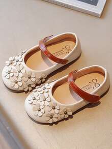 1 par de zapatos de princesa para niñas, zapatos infantiles, primavera/verano 2025 - Beis - Ver 3