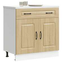 vidaXL Armoire de cuisine Kalmar chêne sonoma bois d'ingénierie - Tabac - Voir 2
