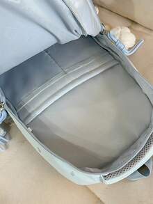 Large Capacity Women's Backpack, School Bag, Campus Bag, Travel Bag - Mint Blue - View 10