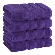 American Soft Linen Luxury Hand Towels For Bathroom, 600 GSM 1OO% Cotton Turkish 4 Piece Hand Towel Set, 600 GSM Hand Face Towels For Kitchen, Purple Hand Towels - 紫羅蘭 - 查看 1