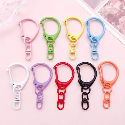 5/10个彩色混合D形环扣，8字形扣，DIY钥匙扣，包包挂饰，小型C形扣饰品配件