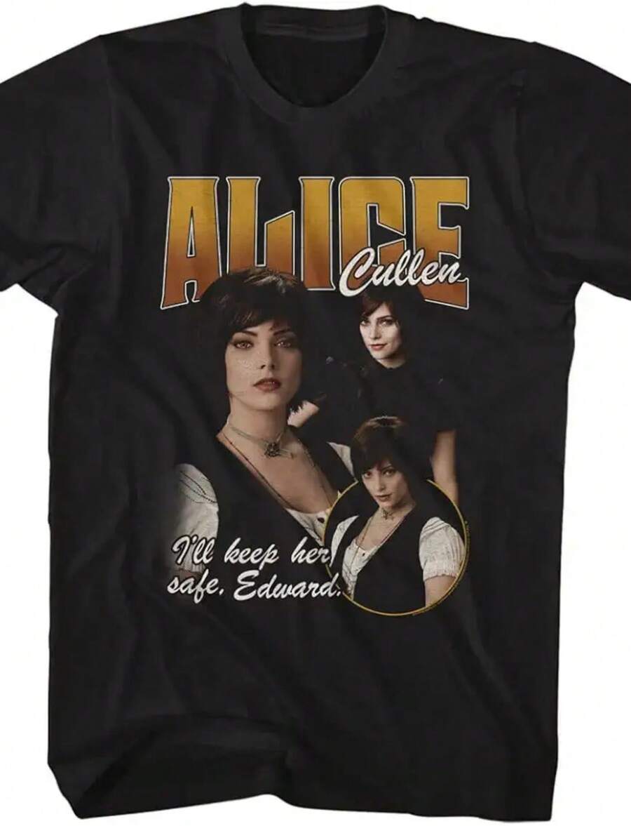 Twilight T Shirt Alice Cullen Mens Short Sleeve T Shirt Vampire Movie Vintage Style Graphic Tees - màu đen - Xem 1