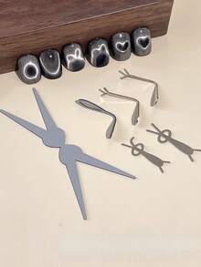 6pcs Cat Eye Nail Polish Gel Magnetic Set, Strong Magnet, Thick Y-Shaped Heart-Shaped Multi-Function Nail Art Magnetic Tool, Nail Art Supplies, Nail Art Tools, Nail Art Tools, Nail, Nail Art Tools, Suitable For Press-On Nails - Multicolor - View 2