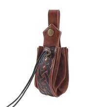bolso vikingo Medieval, cinturón con cordón de cuero renacentista, monedero, bolsa Retro, accesorios de disfraz de caballero pirata PZEM - Estilo A 1 pieza - Ver 6