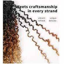 Extensiones de cabello trenzado sintético con rizos, cabello crochet mini twist yaki pre-enrollado de 8/10/12 pulgadas en color marrón - Multicolor - Ver 2