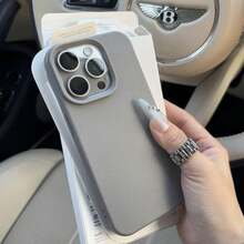 New Imitation Leather Phone Case, Phone Cases For IPhone, Decorative Phone Protective Cover, Phone Accessories Compatible With IPhone 16 Pro X XS MAX 11 12 13 14 15 Plus Series Case, Grey Fall Decor ,Suitable For IPhone17 Air - 灰色 - 查看 1