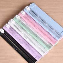 A4 Paper Cutter, Portable Plastic Paper Cutter, Mini Photo Cutting Tool, Manual Desktop Sliding Paper Cutting Blade, Back To School, Stationery