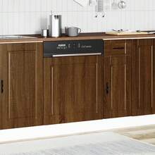 vidaXL Panneau de lave-vaisselle Porto chêne marron 60x1,5x67 cm - Tabac - Voir 3