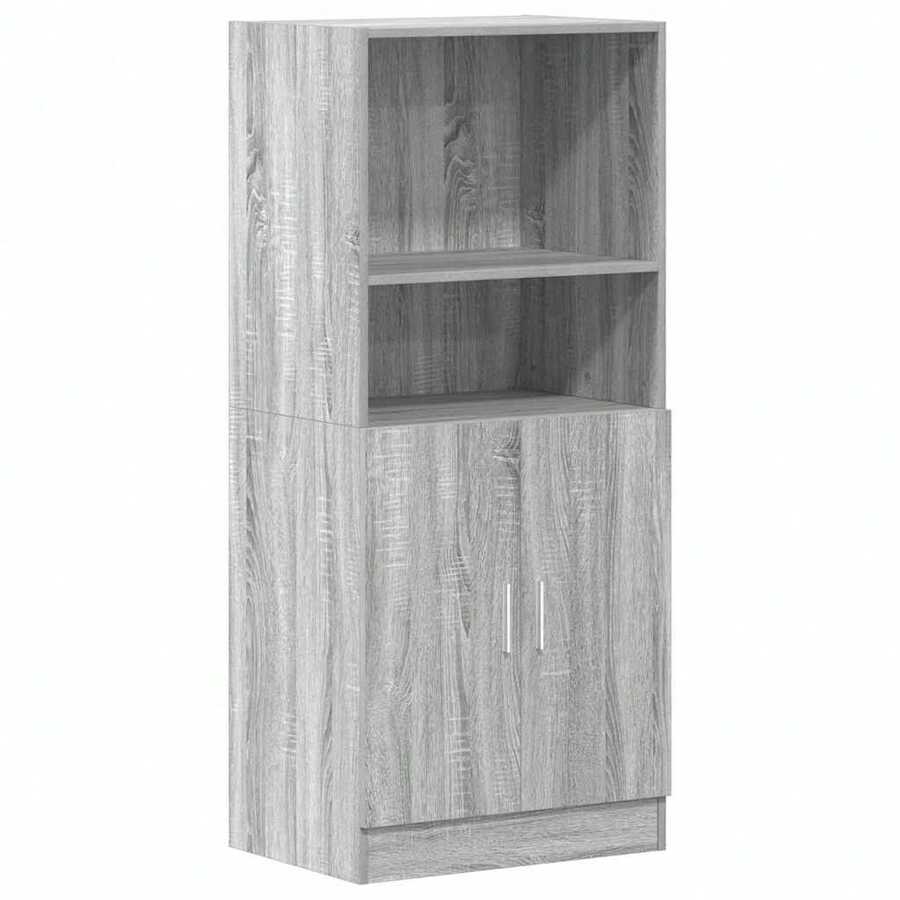 vidaXL Armário de cozinha sonoma cinzento 57x41,5x131,5 cm bois ingénierie - Cinza - Ver 1