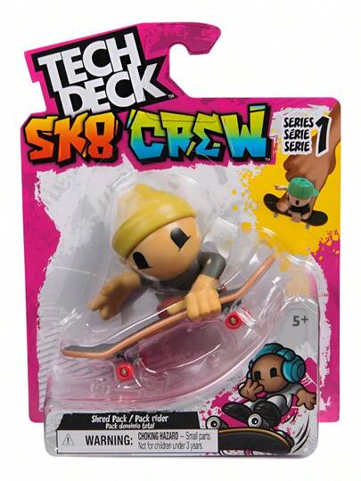 TendenciaTech Deck Sk8 Crew Patineta Dedos Serie 1 Muñeco Hot Dog Multicolor RojoCalidad premium