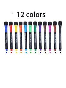 Bộ 12/8 bút xóa bảng khô có nắp tẩy, đầu bút mảnh, ít mùi, thích hợp cho giáo viên, gia đình, văn phòng và bảng trắng trường học. - Nhiều màu - Xem 11