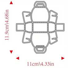 1件金属切割模板礼盒情人节模切图案，适用于贺卡装饰、DIY剪贴簿、相册卡片