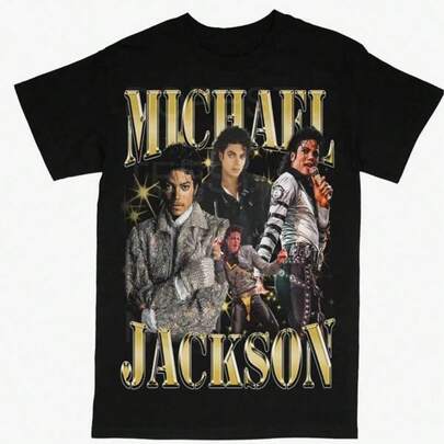 2026 Michaels Jacksons King Of Pop Rip Rap Style T Shirt Black Crew S 5Xl Heart & Slogan Bodybuilding Top Boyfriend Style Casual Wear Suitable For AllSeasons Graphic Tee Men Playera De Hombre T-Shirts For Men