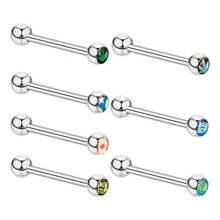 Fashion Stainless Steel Letter Tongue Ring European And American  Personality Metal Piercing Jewelry - 2#鋼色 - 查看 5