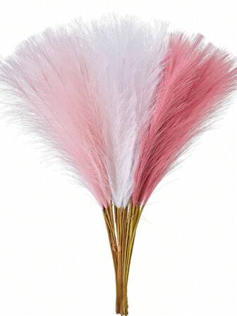 24pcs Faux Pampas Grass Artificial Reeds Large Tall Fluffy Artificial Fake Flower Bulrush Reed Grass Artificial Plants Boho Decor For Wedding Party Decoration, Home Living Room Bedroom Decor, Vase Arrangement, DIY Photoshoot Props Gifts Birthday Graduation,Valentine's Day