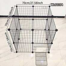 Modular Iron Wire Mesh Pet Fence, Easy Assembly Indoor Cat/Rabbit/Dog Enclosure, Anti-Escape Barrier