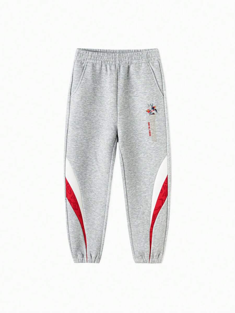 Balabala Ultraman Boys Jogger Pants, Kids Licensed IP Sweatpants With Elastic Cuffs, Spring 2026 - Light Gray - View 1