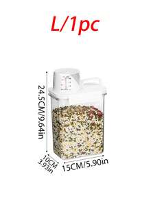 1pc Kitchen Storage Canister, Airtight Sealed Food Storage Container With Lid, Portable Leak-Proof Pantry Box For Grains, Nuts, Flour And Rice, Kitchen Organization Accessory - Clear - View 14