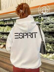 Women's Spring/Winter New Arrival: Casual And Elegant Resort Style Hoodie,  Brand Women's Hooded Long-Sleeve Sweatshirt, Soft, Comfortable, Versatile For Everyday Wear, Perfect For Valentine's Day - White - View 3
