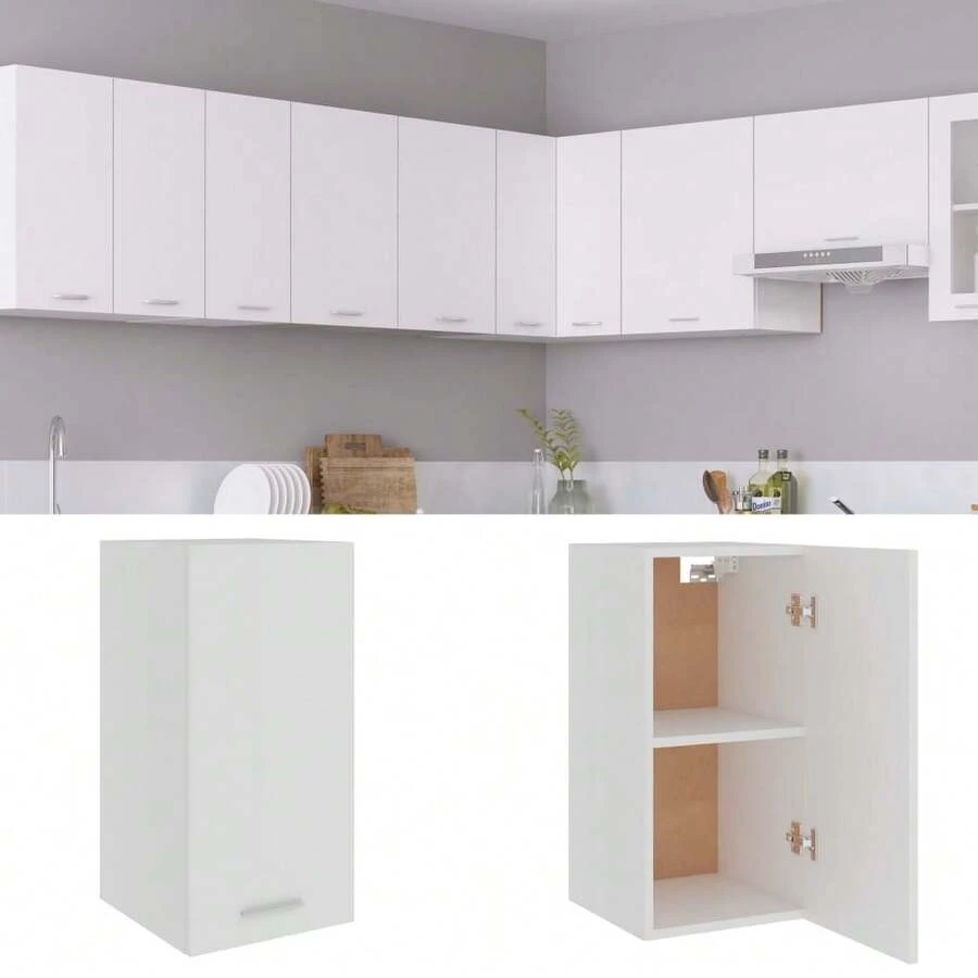 vidaXL Armoire suspendue "Lyon" Blanc 29,5 x 31 x 60 cm Bois d'ingénierie - Blanc - Voir 1