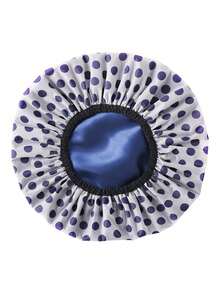 1/3件装防水印花浴帽，双层，长发适用，缎面浴帽，EVA印花发套浴帽