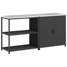 vidaXL Ensemble de rangement Cuisine 2 pz Noir Acier laminé à froid - nero - Visualizzare 1