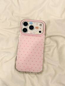小众 Ins 波点可爱相机图案手机壳，兼容苹果 16/17 Pro Max/15 Pro，女士全包防震保护套，兼容 14/13