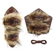 Muñequeras de piel sintética Steampunk vikingo Medieval, protector de brazo, armadura para Halloween, accesorios de disfraz SVSD - 1 unidad - Ver 7
