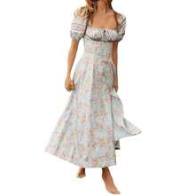 European And American Women's Fashion Spring New Dress Fashionable Fresh Floral Backless Slit Dress One Piece - Image Color 12 - View 6