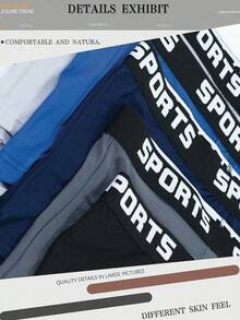 10Pcs Random Pack Men Polyester Flat Corner Underwear, Multi Solid Color Random Matching, Sports Casual Home Wear, Back To School Essential, Men Gifts - Multicolor - View 4