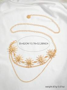 1pc Vintage Minimalist Bohemian Exotic Mysterious Sun Tassel Body Chain - Yellow - View 5