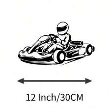 HELLOYOUNG 赛车主题墙饰 - 现代卡丁车金属雕塑，防锈涂层。是车库/露台装饰的理想之选。一款令人兴奋的赛车运动礼物，非常适合男士书房、游戏室和收藏展示。适用于房间装饰、墙面装饰和家居装饰。 - 彩色 - 查看 5