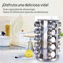 mhjBREEZEE Especiero de Acero Inoxidable Giratorio 360º con 20 Frascos de Vidrio para Especias y Condimentos de Cocina Incluye Molino Doble Embudo Cucharas Medidoras Organizador de Alacena GabineteSleeping Bags