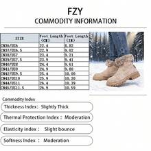 FZY 2026 Winter New Style Plush Thickened Women's Hiking Boots. Thick, Non-Slip Sole, Side Zipper Athletic Ankle Boots. Stylish And Practical Casual Boots. Soft Sole, Fashionable, Comfortable, And Versatile Women's Winter Boots. A Must-Have For Everyday Casual Wear And Valentine's Day Outfits,Charming Valentine's Day Gifts - 杏色 - 查看 3